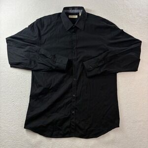 Burberry London Tailored Dress Shirt Mens Large 16-41 Black Long Sleeve Designer